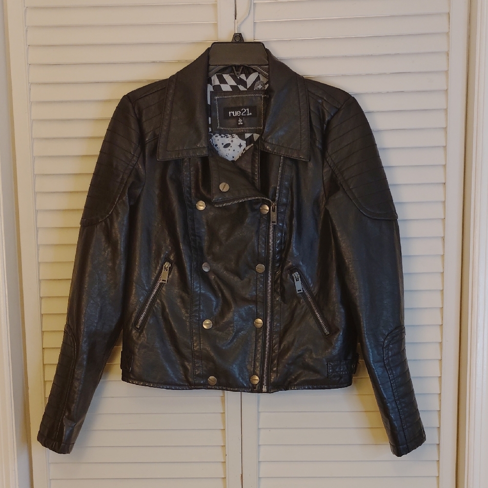 Rue21 Black Faux Leather Women's Jacket - Picture 1 of 6